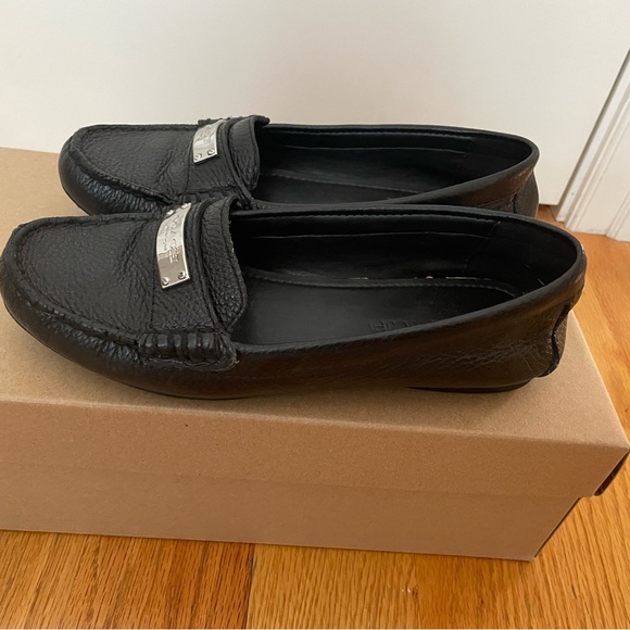 Black Leather Loafer with Silver Hardware from Coach - Picture 1 of 6